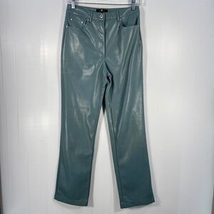 7 For All Mankind Smoky Blue Faux Leather Pants 5-Pocket Womens Size‎ Small